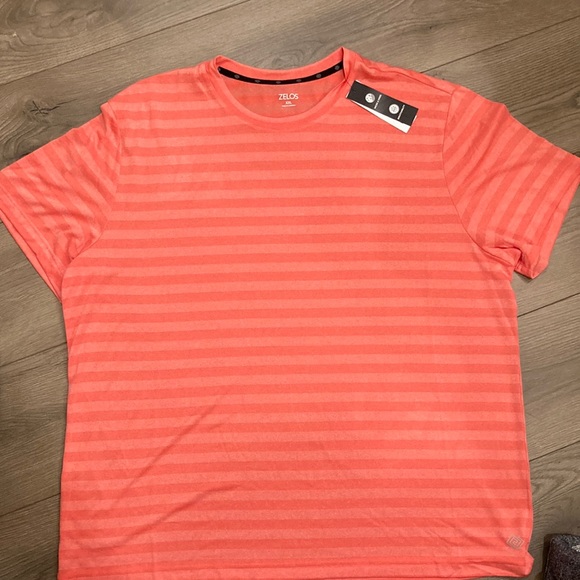 ZELOS Other - Mens Zelos XXL coral stripe wicking and breathability shirt! Great for the gym
